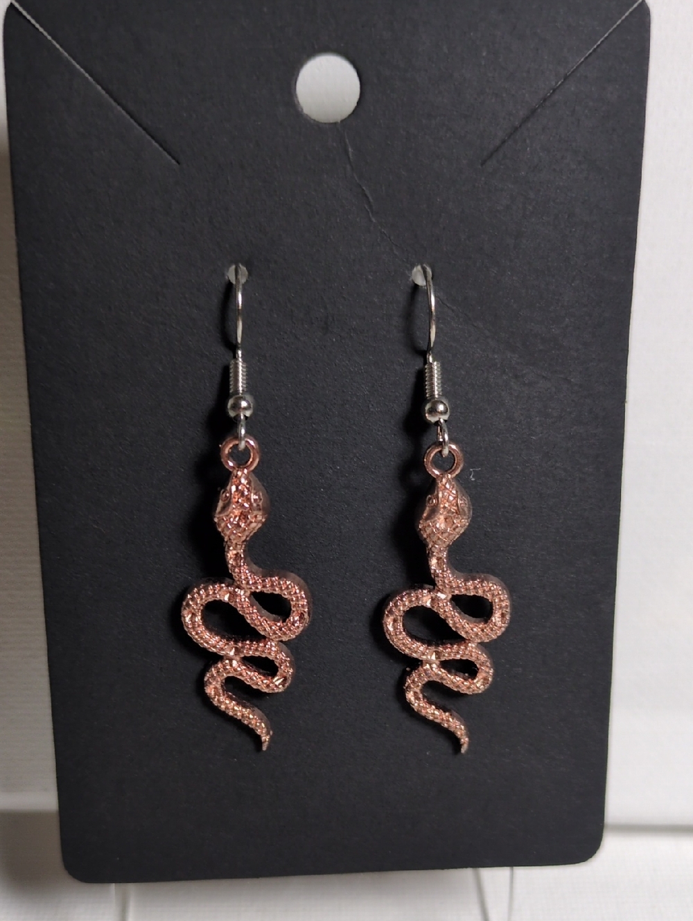 Rose Gold Snake Drop Earrings - Women's Fashion Jewelry